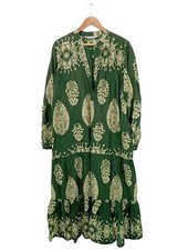 ZARA Robe à manches longues Dames Robe T EU 44 vert-jaune primevère