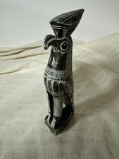 Ancienne Statuette En Pierre Faucon Dieu Horus Égypte Deco 