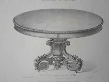 Dining table old wood ENGRAVING the FURNITURE STORE V. QUETIN 19th century