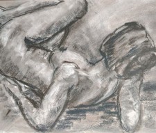 Pretty nude drawing female pastels academic 