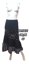 Nathalie Garçon Taille 46 Superbe jupe longue doublée noire polyester