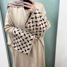 Robe Cardigan Femme Caftan Dubaï Musulman Abaya Ouverte Robe Fête Islamique