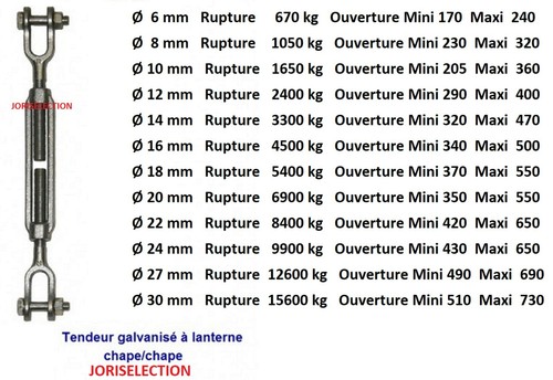 Tendeur galvanisé lanterne - galvanisé, à