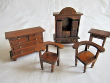 BEDROOM for MIGNONETTE in WOOD VARNISHED: WARDROBE BEDSIDE CHEST OF DRAWERS CHAIR
