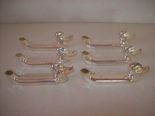Suite de six portes couteaux canard VINTAGE en métal argenté