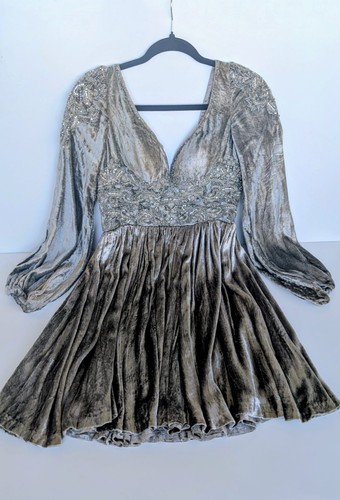 Robe soirée velours - , brodée