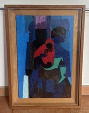 Peintre Huile africain XXem