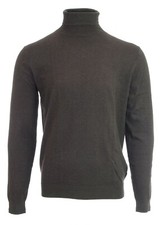 Pull col roulé fin marron