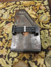 Antique Zither Harp Games Wooden Toy Musical Instrument