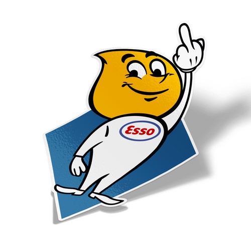 Esso oil drop man - man, service
