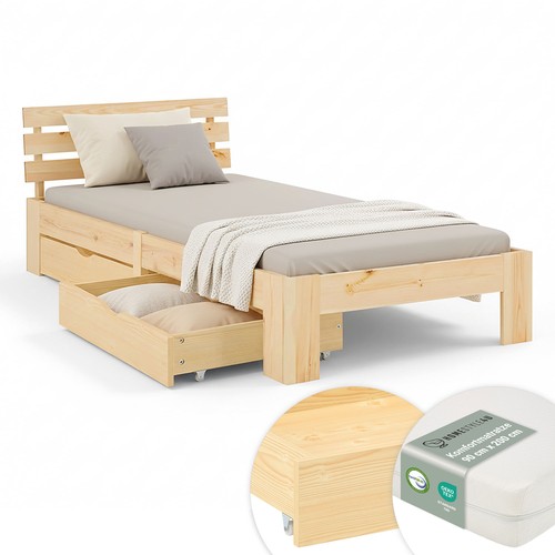 Lit simple 90x200 bois - 90x200, en
