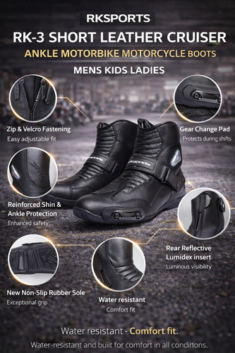 Bottes moto cuir - de,