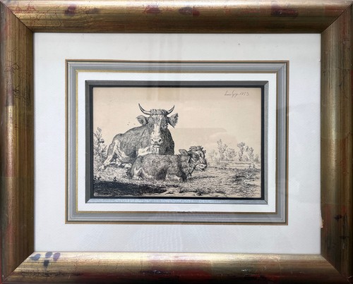 Tableau gravure vache son - tableau, "vache