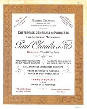 PARIS RUE DU HAINAUT " PARQUET HOUSE PAUL CHAULIN" ADVERTISING 1916