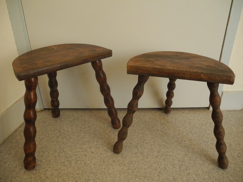 Paire tabourets bois déco - paire,