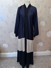 Abaya Jilbab Kaftan Muslim Dubai Abayas Maxi Dress  54  size blue/cream