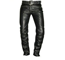 Nouveau pantalon noir en cuir