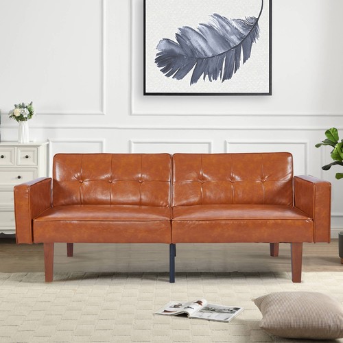 Foldable faux leather sofa - foldable,