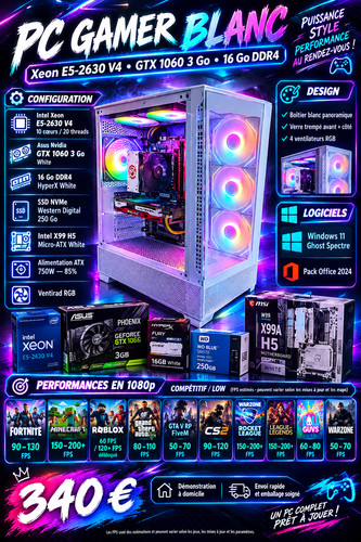 Pc gamer blanc - pc,
