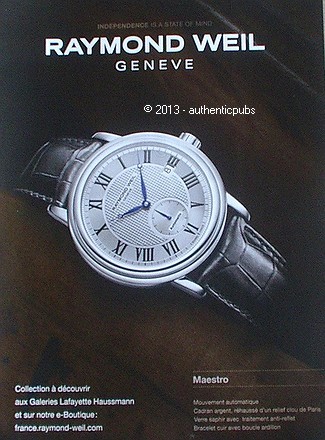Publicite montre raymond weil - publicite,