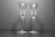 Two (2) Waterford Lismore Crystal Classic Champagne Toasting Flutes 9 1/4" MINT
