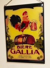Gallia Bière  pub    sur  verre    façon vitrail            BLACK  FRIDAY  - 30%