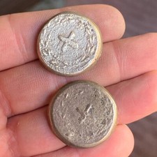 TWO FANTASTIC RARE ANCIENT ROMAN SPINTRIA BROTHEL ENTRY TOKEN COINS CALIGULA X