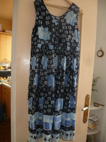 Robe vintage hippie ton bleus - robe,