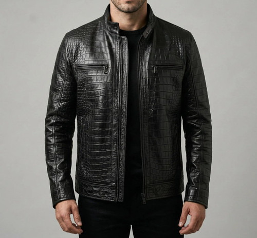 Veste cuir gaufré - veste,