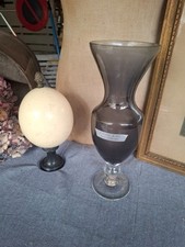 VASE EN VERRE FUME SIGNE