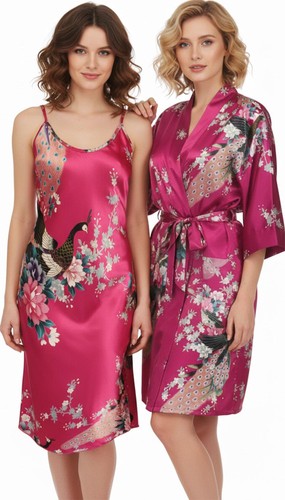 Kimono peignoir satin soyeux - kimono,
