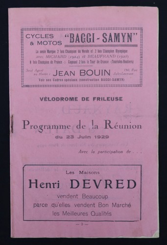 Programme vélodrome - vÉlodrome, de