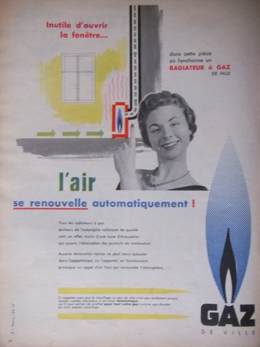 Publicité presse 1956 gaz - publicitÉ,