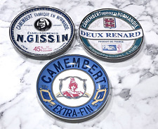 Set Of 3 BIA Cordon Bleu Camembert 6 5/8" Cheese Appetizer Canape Plates 2004 VG