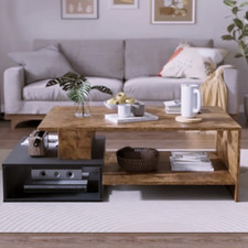 Table basse bois & noir –