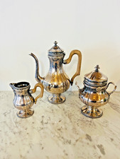 Silver Metal 3 Piece Coffee Set - Vintage - 353027