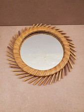 miroir rond en rotin 36cm