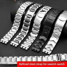 Quality Solid Stainless Steel Watch Strap High-end Bracelet 17mm 19mm for Swatch