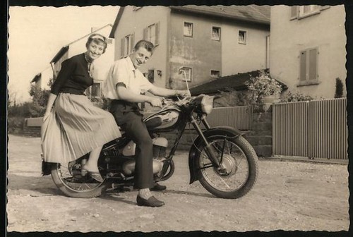 Photographie moto dkw jeune - moto,