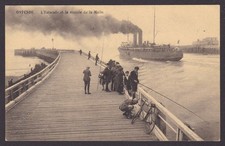 BELGIUM, Vintage postcard, Ostende, L'Estacade et la rentrée de la Malle