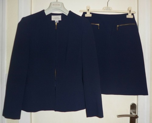 Joli tailleur jupe 123 bleu - @,
