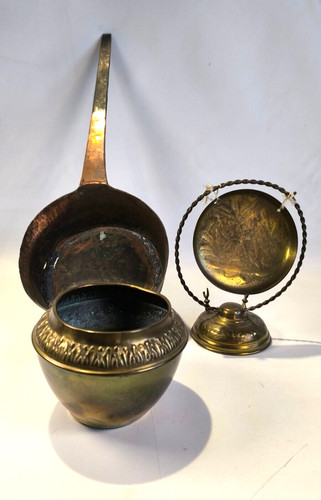 Lot objets cuivre et - cuivre,