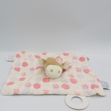 Doudou plat vache rose rosalie