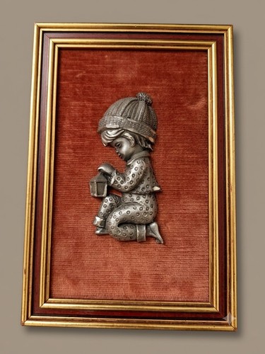 Tableau étain enfant bonnet