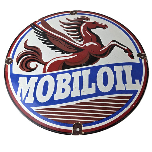 Vintage mobil oil sign - vintage,