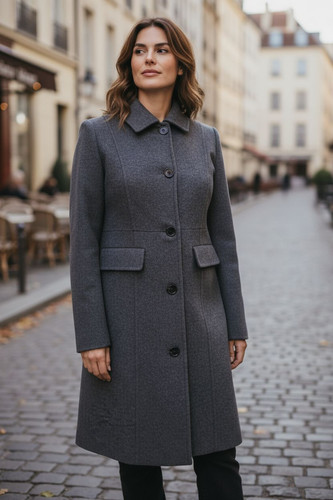 Manteau court gris foncé - manteau, À