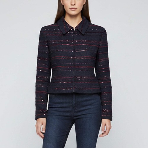 Veste courte chanel - courte, bleu