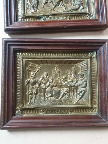 Paire cadre bas relief - paire, en