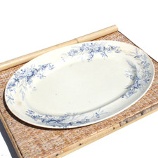 Antique Creil and Montereau earthenware dish Linotte model 37 cm
