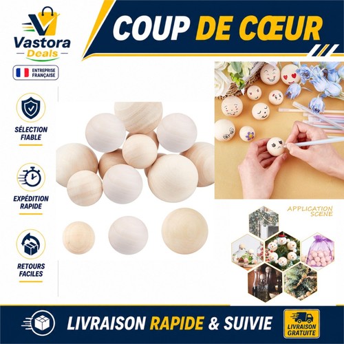 Boules bois naturelles - en,